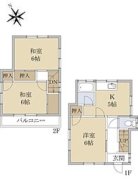 八王子大楽寺戸建 3Kの間取り