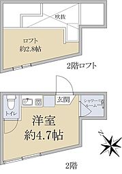 アーバンプレイス松庵 2階ワンルームの間取り