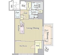 グロリアス西荻窪 6階1LDKの間取り