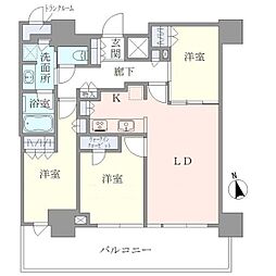 サザンスカイタワーレジデンス 25階3LDKの間取り