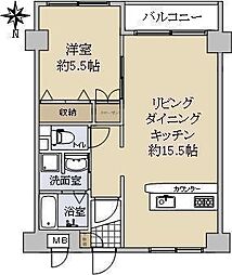 TS東大井ハイム 5階1LDKの間取り