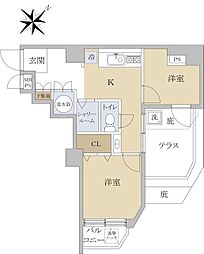 コーポラス幡ケ谷 5階2Kの間取り