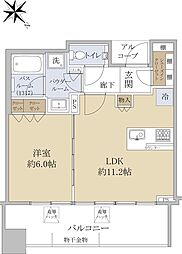 スカイフォレストレジデンス 3階1LDKの間取り