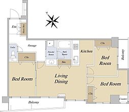 藤和シティホームズ新井薬師前 5階3LDKの間取り