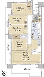 東京テラスＤ棟 14階4LDKの間取り