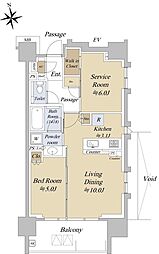 アクシルコート早稲田 3階1SLDKの間取り