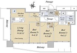 シティタワーズ板橋大山ノースタワー 13階3LDKの間取り
