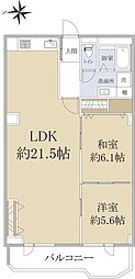 緑苑ビル 5階2LDKの間取り