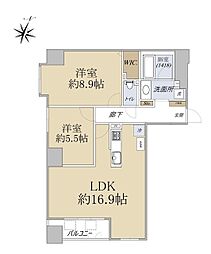 ラ・クラッセ札幌大通サウスシティ 2階2LDKの間取り
