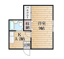 アルカディア 1Kの間取図画像