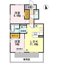 メルベーユMTC 2LDKの間取図画像