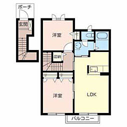 コンフォーレ丸山A 2LDKの間取図画像