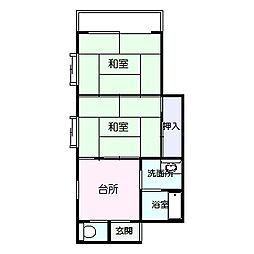 コーポインターA 2DKの間取図画像
