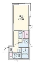 東京メトロ東西線 早稲田駅 徒歩1分の賃貸マンション 2階1Kの間取り