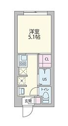 東京メトロ東西線 早稲田駅 徒歩1分の賃貸マンション 3階1Kの間取り