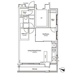 東京メトロ東西線 早稲田駅 徒歩2分の賃貸マンション 4階1LDKの間取り