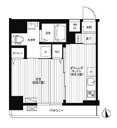 都営大江戸線 牛込柳町駅 徒歩4分の賃貸マンション 4階1DKの間取り