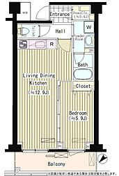 東京メトロ東西線 落合駅 徒歩8分の賃貸マンション 1階1LDKの間取り