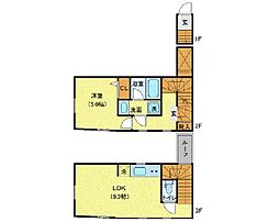 JR山手線 恵比寿駅 徒歩8分の賃貸マンション 1階1LDKの間取り