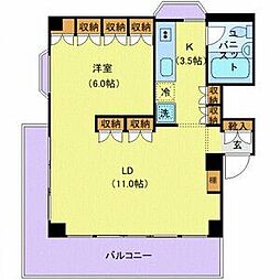 JR山手線 恵比寿駅 徒歩14分の賃貸マンション 2階1LDKの間取り