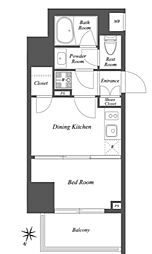 東京メトロ副都心線 雑司が谷駅 徒歩3分の賃貸マンション 14階1DKの間取り