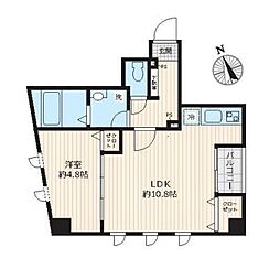 東京メトロ東西線 早稲田駅 徒歩1分の賃貸マンション 4階1LDKの間取り