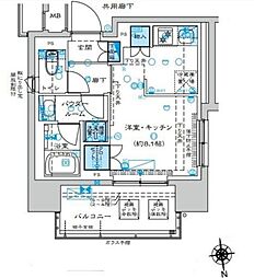 東京メトロ東西線 早稲田駅 徒歩3分の賃貸マンション 2階ワンルームの間取り