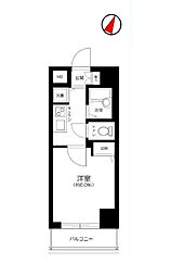 都営大江戸線 中井駅 徒歩6分の賃貸マンション 3階1Kの間取り