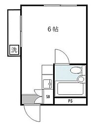 小田急小田原線 代々木八幡駅 徒歩3分の賃貸マンション 3階ワンルームの間取り