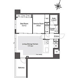 東急田園都市線 池尻大橋駅 徒歩5分の賃貸マンション 3階1SLDKの間取り
