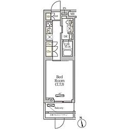京急本線 新馬場駅 徒歩4分の賃貸マンション 1階1Kの間取り