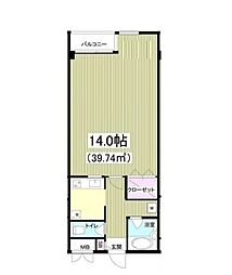 東京メトロ銀座線 外苑前駅 徒歩7分の賃貸マンション 3階1Kの間取り