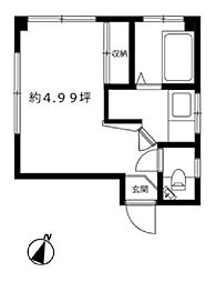 マンションうぐいす 3階2Kの間取り