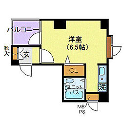 JR山手線 高田馬場駅 徒歩9分の賃貸マンション 10階ワンルームの間取り