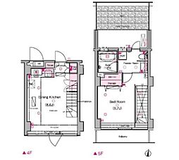東京メトロ日比谷線 広尾駅 徒歩9分の賃貸マンション 4階1DKの間取り