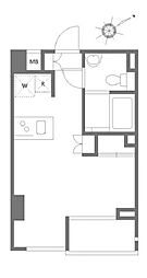 小田急小田原線 代々木八幡駅 徒歩7分の賃貸マンション 1階ワンルームの間取り