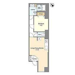 東京メトロ南北線 目黒駅 徒歩6分の賃貸マンション 1階1LDKの間取り