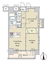 JR山手線 恵比寿駅 徒歩7分の賃貸マンション 5階1SLDKの間取り