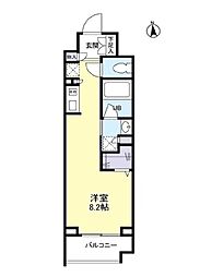 東急田園都市線 池尻大橋駅 徒歩7分の賃貸マンション 5階ワンルームの間取り