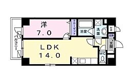 JR山手線 目黒駅 徒歩7分の賃貸マンション 4階1LDKの間取り