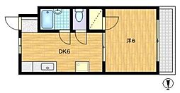 東京メトロ東西線 高田馬場駅 徒歩7分の賃貸マンション 3階1DKの間取り