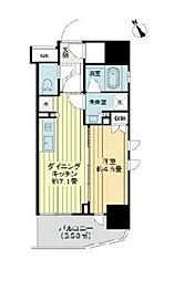 東京メトロ東西線 早稲田駅 徒歩7分の賃貸マンション 9階1DKの間取り