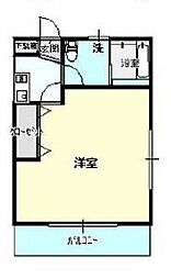 JR山手線 高田馬場駅 徒歩7分の賃貸マンション 1階1Kの間取り