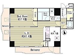 東京メトロ南北線 白金高輪駅 徒歩7分の賃貸マンション 3階1LDKの間取り