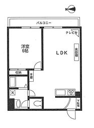 東京メトロ東西線 高田馬場駅 徒歩7分の賃貸マンション 4階1LDKの間取り