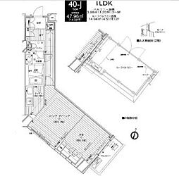 東京メトロ半蔵門線 渋谷駅 徒歩6分の賃貸マンション 2階1LDKの間取り