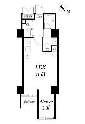 都営大江戸線 代々木駅 徒歩4分の賃貸マンション 3階1LDKの間取り