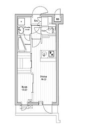 東京メトロ東西線 落合駅 徒歩7分の賃貸マンション 1階1DKの間取り