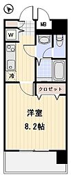 東京メトロ日比谷線 中目黒駅 徒歩10分の賃貸マンション 5階1Kの間取り