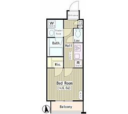 小田急小田原線 参宮橋駅 徒歩7分の賃貸マンション 3階1Kの間取り